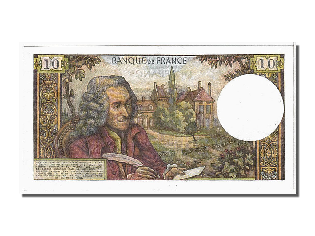 Banknot, Francja, 10 Francs, Voltaire, 1971, 1971-01-08, UNC(63), Fayette:62.48