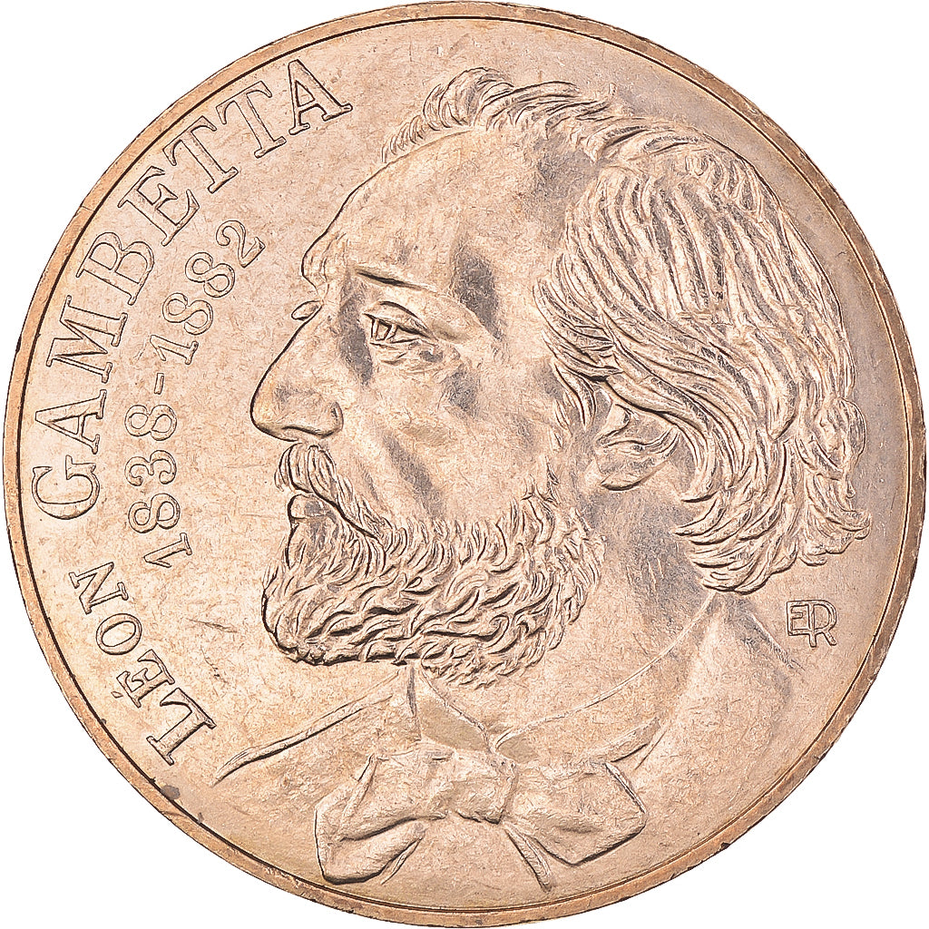 Moneta, Francja, Gambetta, 10 Francs, 1982, MS(60-62), Nikiel-Brąz, KM:950