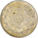 Coin, GERMANY - EMPIRE, 1/2 Mark, 1916, Munich, AU(55-58), Silver, KM:17