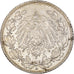 Coin, GERMANY - EMPIRE, 1/2 Mark, 1916, Munich, AU(55-58), Silver, KM:17