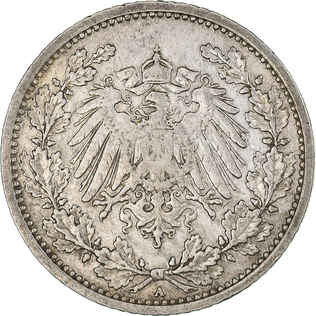 Coin, GERMANY - EMPIRE, 1/2 Mark, 1906, Berlin, EF(40-45), Silver, KM:17