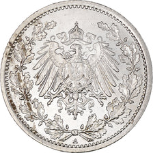 Coin, GERMANY - EMPIRE, 1/2 Mark, 1915, Berlin, AU(55-58), Silver, KM:17