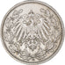 Coin, GERMANY - EMPIRE, 1/2 Mark, 1909, Karlsruhe, AU(50-53), Silver, KM:17