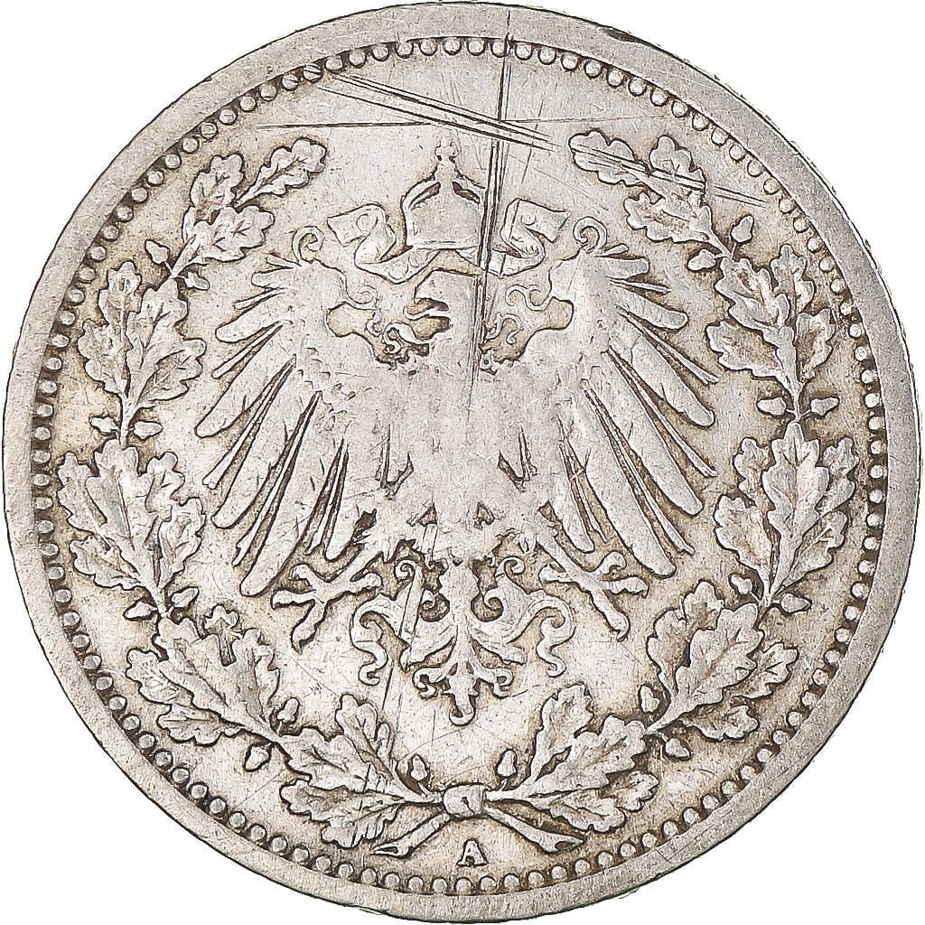 Coin, GERMANY - EMPIRE, 1/2 Mark, 1905, Berlin, VF(30-35), Silver, KM:17