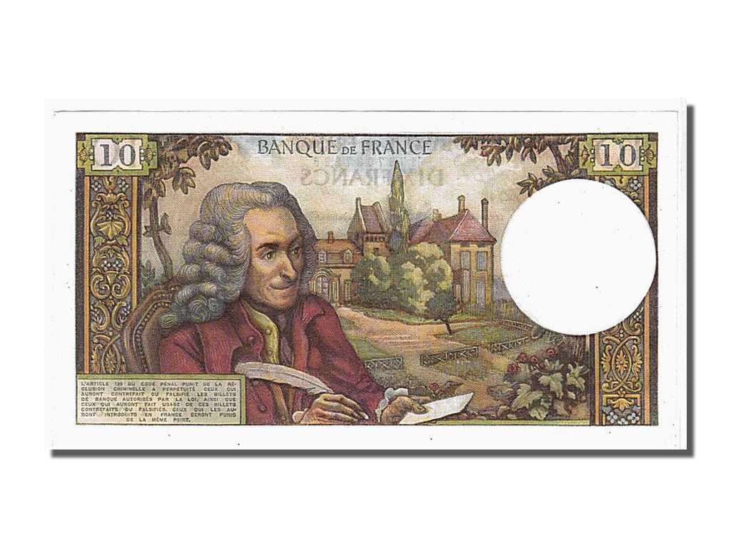 France, 10 Francs, 10 F 1963-1973 ''Voltaire'', 1971, KM #147d, 1971-09-02,...