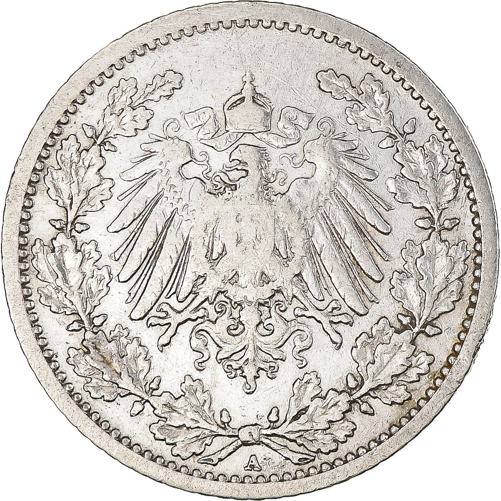 Coin, GERMANY - EMPIRE, 1/2 Mark, 1906, Berlin, EF(40-45), Silver, KM:17