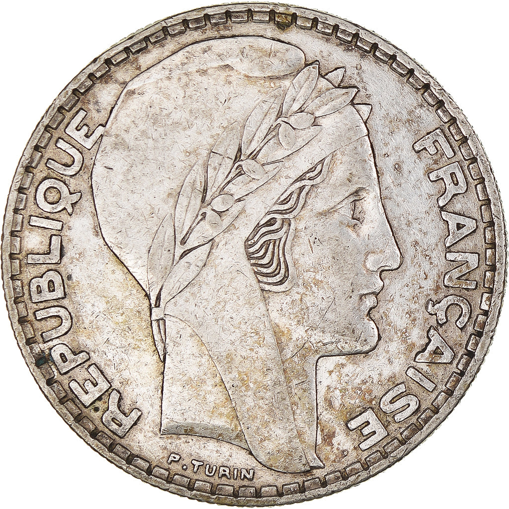 Monnaie, France, Turin, 20 Francs, 1933, Paris, Rameaux courts, TTB, Argent