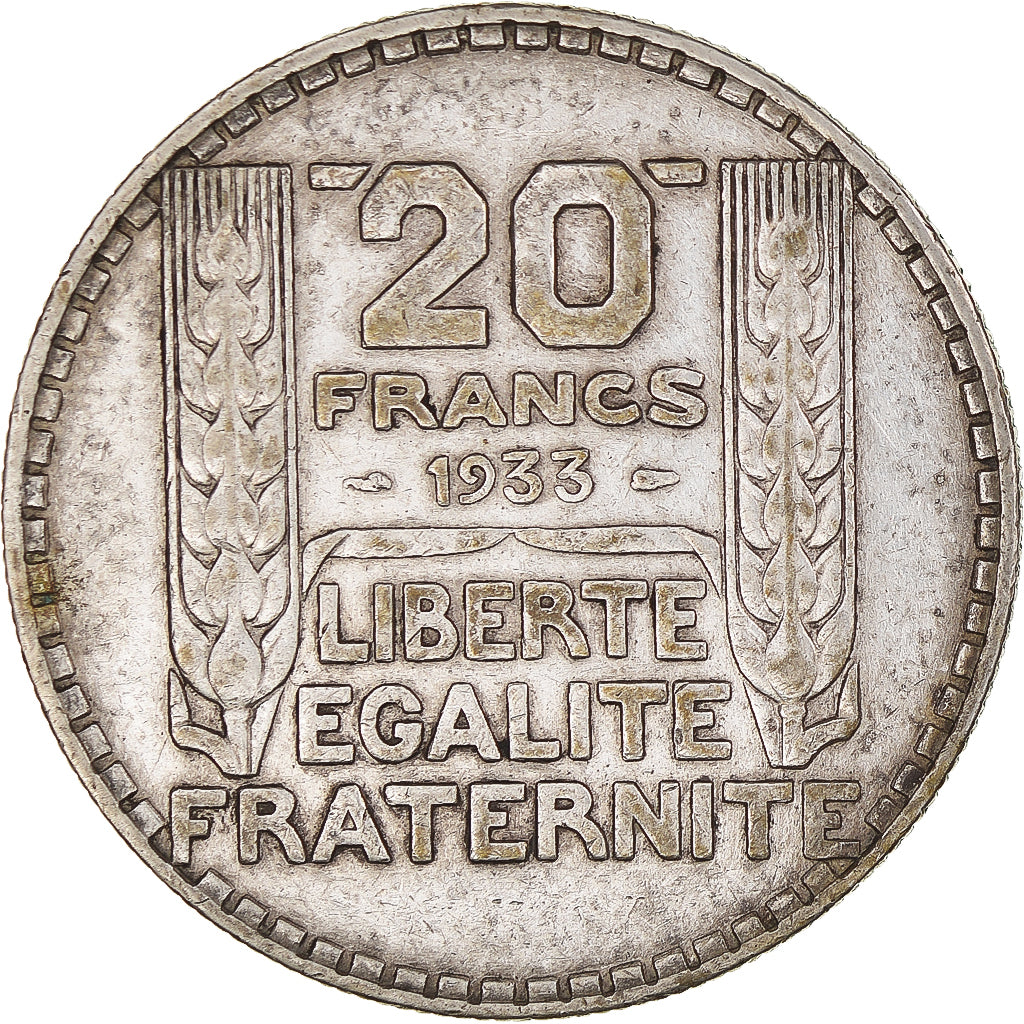 Monnaie, France, Turin, 20 Francs, 1933, Paris, Rameaux longs, TTB, Argent