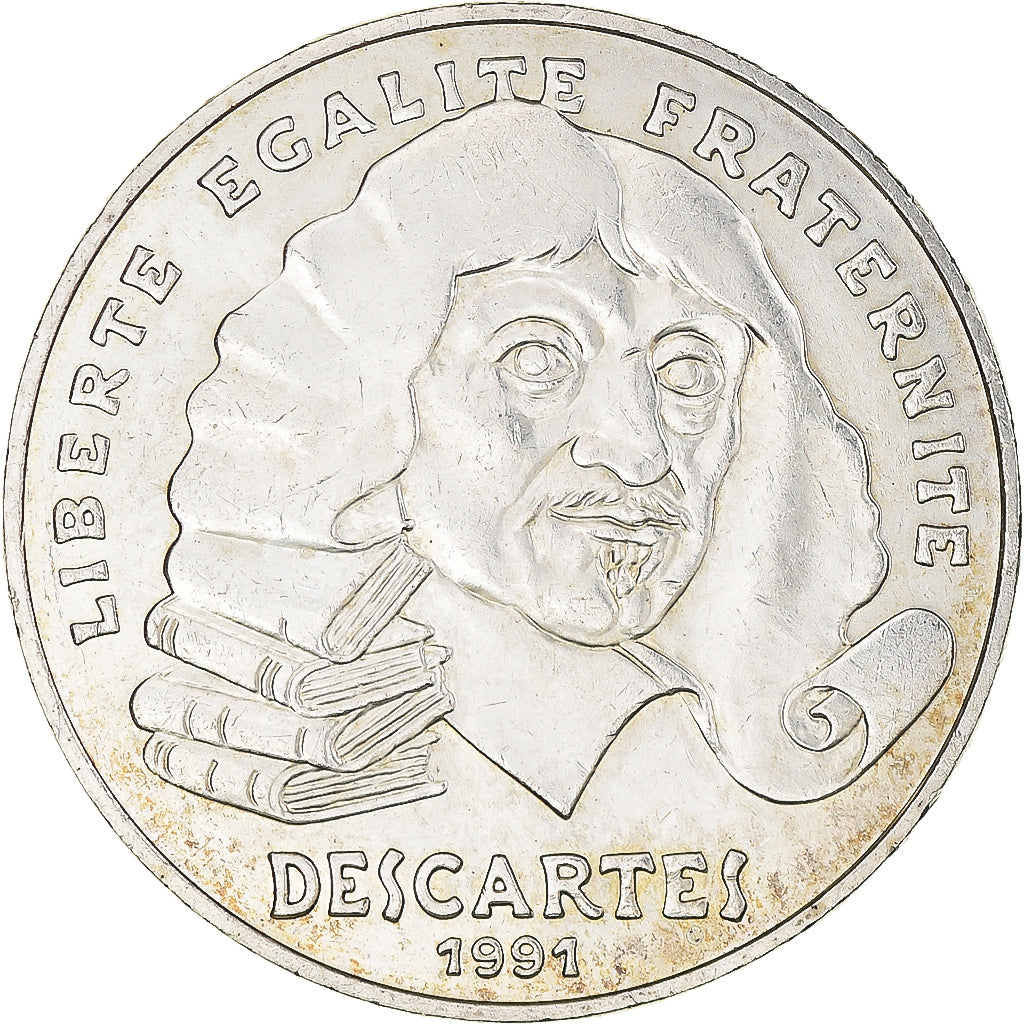 Moneda, Francia, Descartes, 100 Francs, 1991, EBC, Plata, KM:996, Gadoury:906