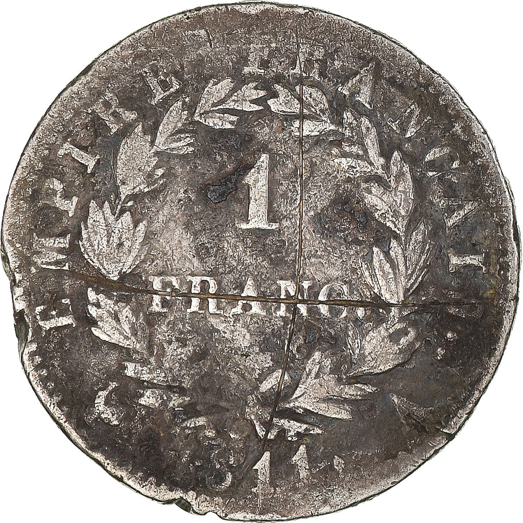 Moneta, Francia, Napoléon I, Franc, 1811, Lille, B+, Argento, KM:692.16
