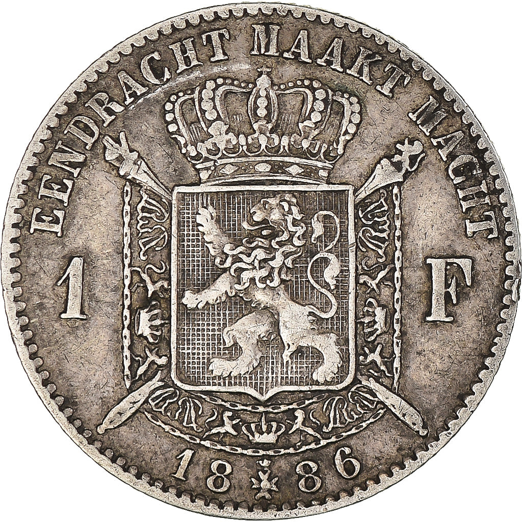 Moeda, Bélgica, Leopold II, Franc, 1886, VF(30-35), Prata, KM:29.1