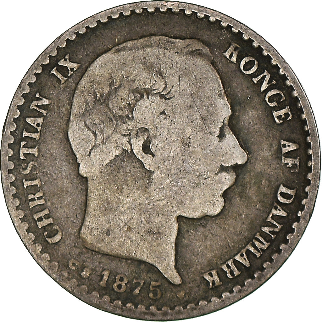 Moneta, Dania, Christian IX, 10 Öre, 1875, Copenhagen, VF(20-25), Srebro