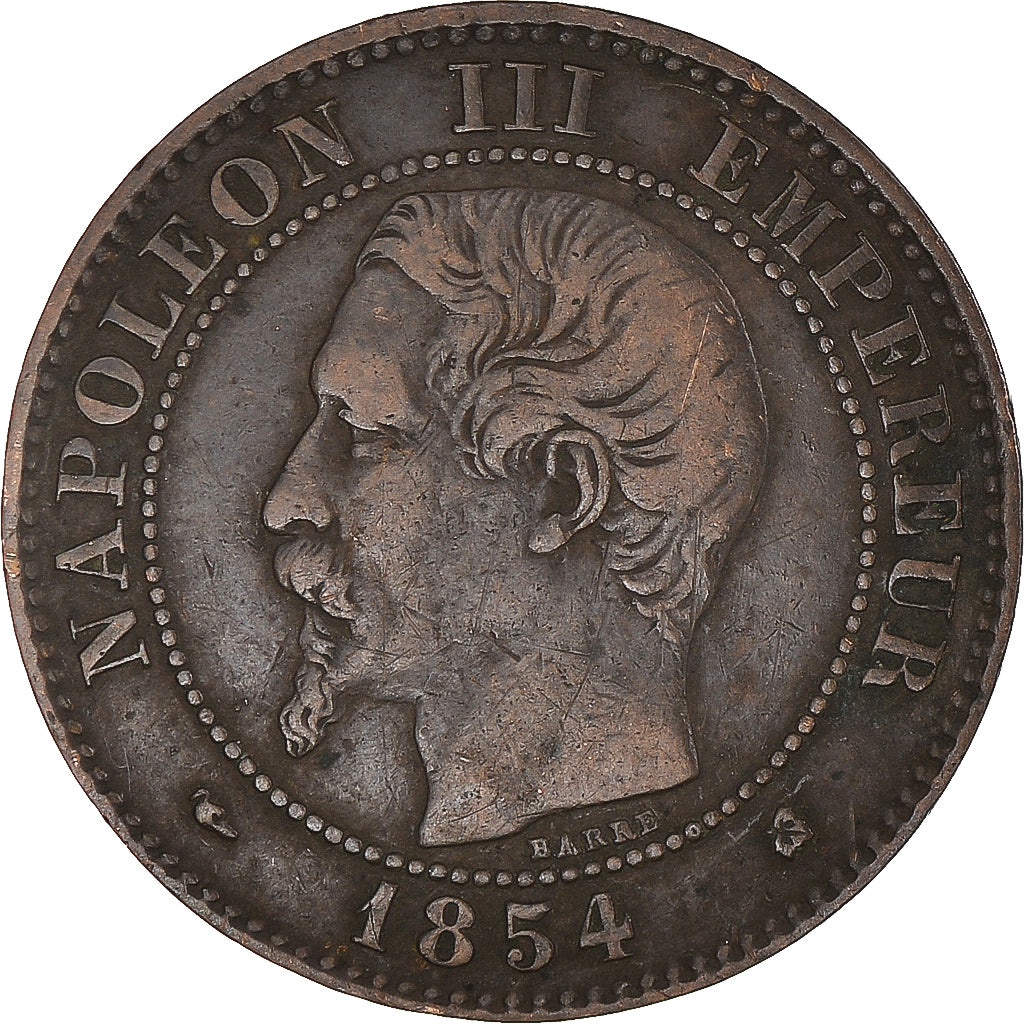Coin, France, Napoleon III, 2 Centimes, 1854, Bordeaux, VF(30-35), Bronze
