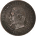 Münze, Frankreich, Napoleon III, 2 Centimes, 1855, Bordeaux, Chien / Dog, S+