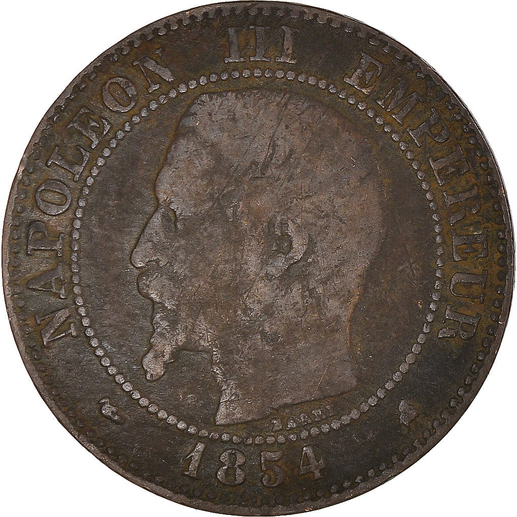 Münze, Frankreich, Napoleon III, 2 Centimes, 1854, Bordeaux, SGE+, Bronze