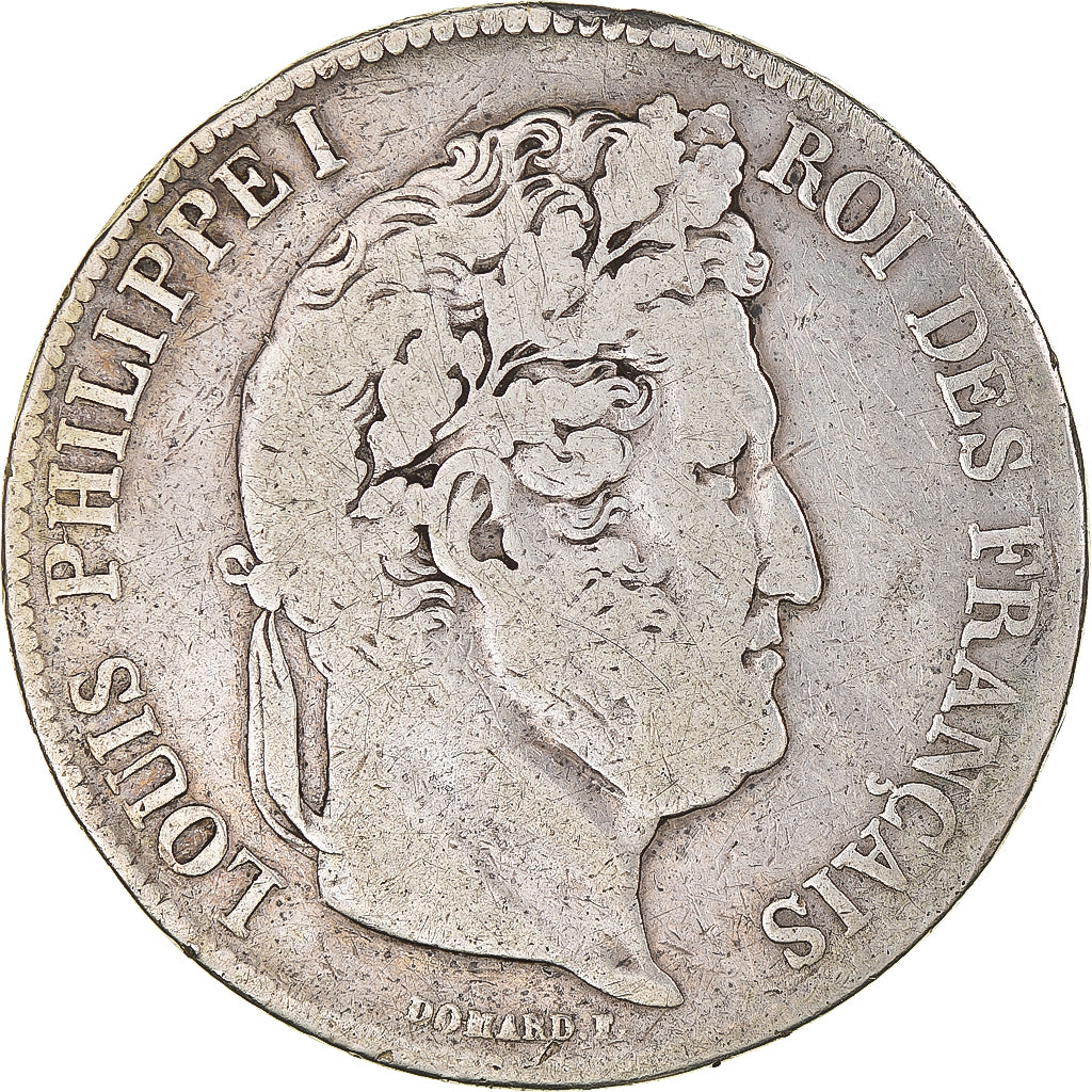 Coin, France, Louis-Philippe, 5 Francs, 1837, Paris, VF(20-25), Silver