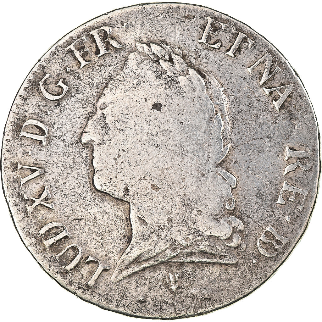 Coin, France, Louis XV, Ecu de Béarn à la vielle tête, 1774, Pau, Rare