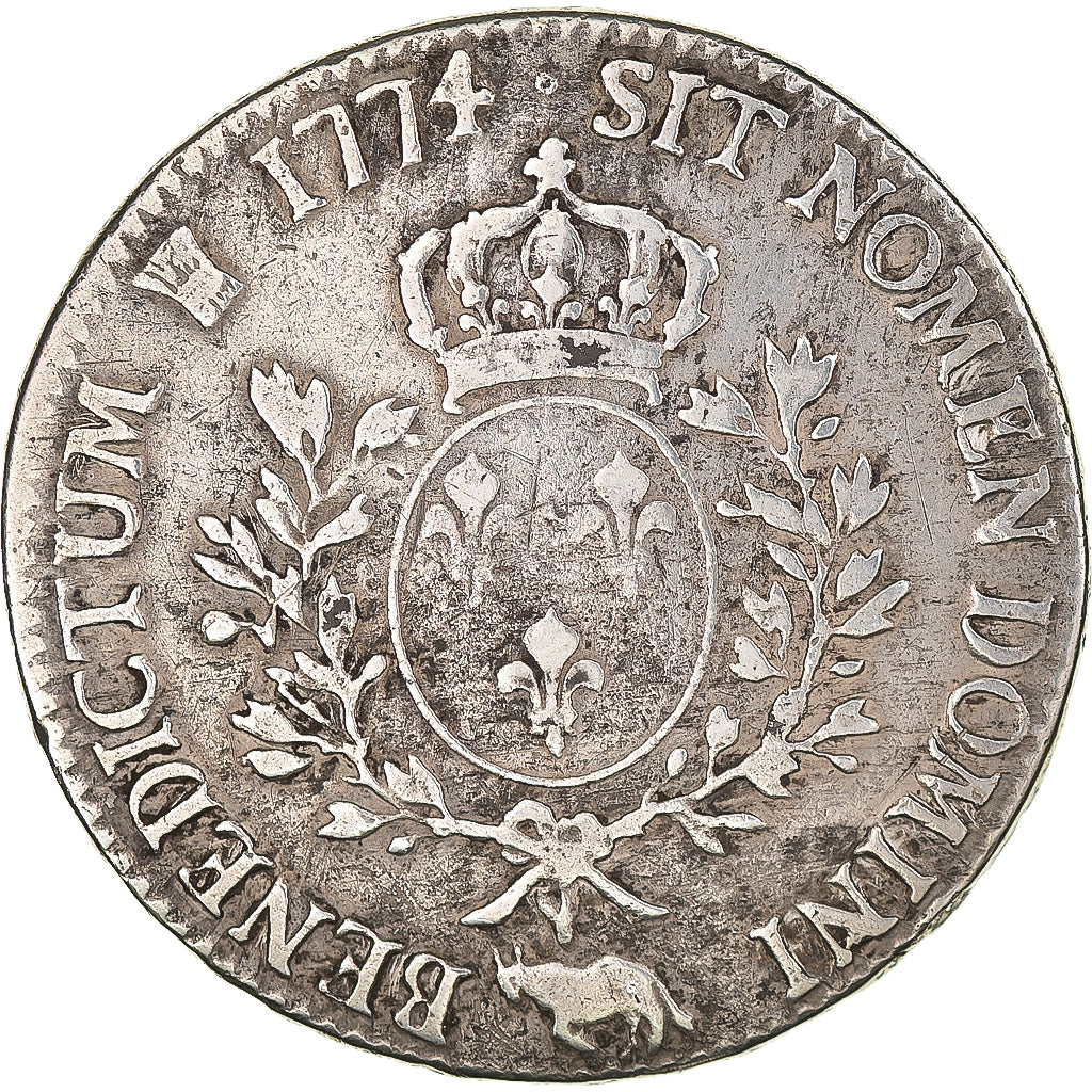 Coin, France, Louis XV, Ecu de Béarn à la vielle tête, 1774, Pau, Rare
