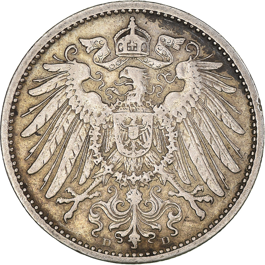 Coin, GERMANY - EMPIRE, Wilhelm II, Mark, 1900, Munich, EF(40-45), Silver, KM:14