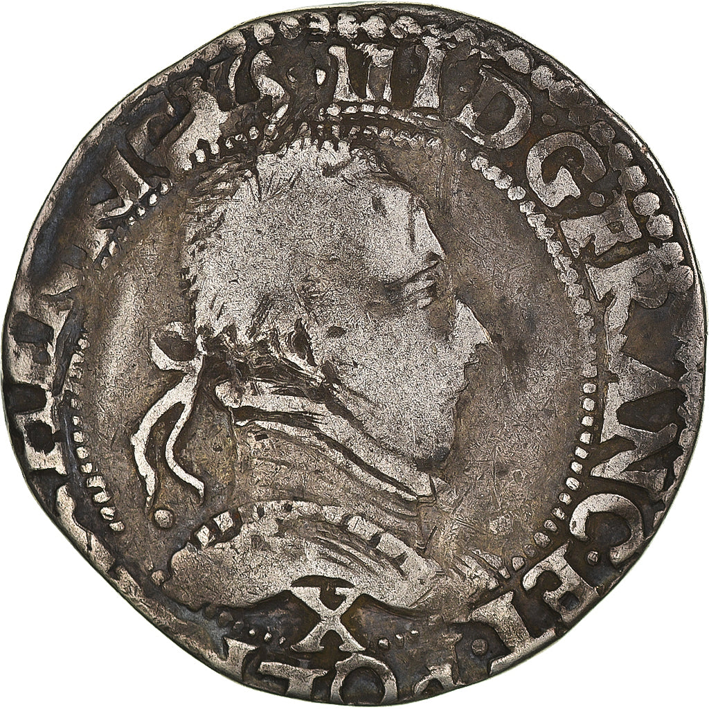 Moneta, Francia, Henri III, Demi Franc, 1587, Amiens, MB, Argento, Sombart:4716