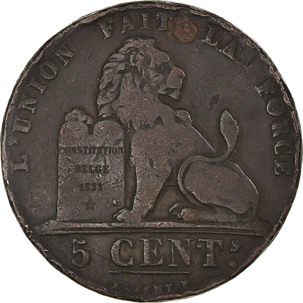 Coin, Belgium, Leopold I, 5 Centimes, 1841, VF(30-35), Copper, KM:5.1