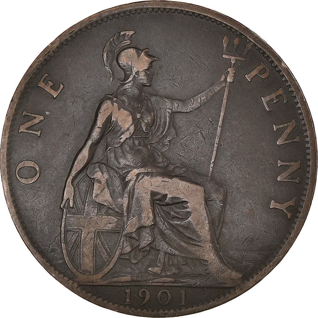 Coin, Great Britain, Victoria, Penny, 1901, VF(30-35), Bronze, KM:790
