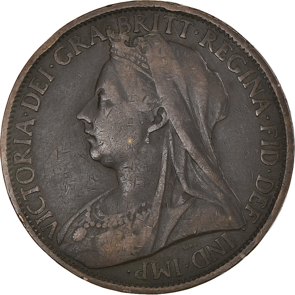Coin, Great Britain, Victoria, Penny, 1900, VF(30-35), Bronze, KM:790