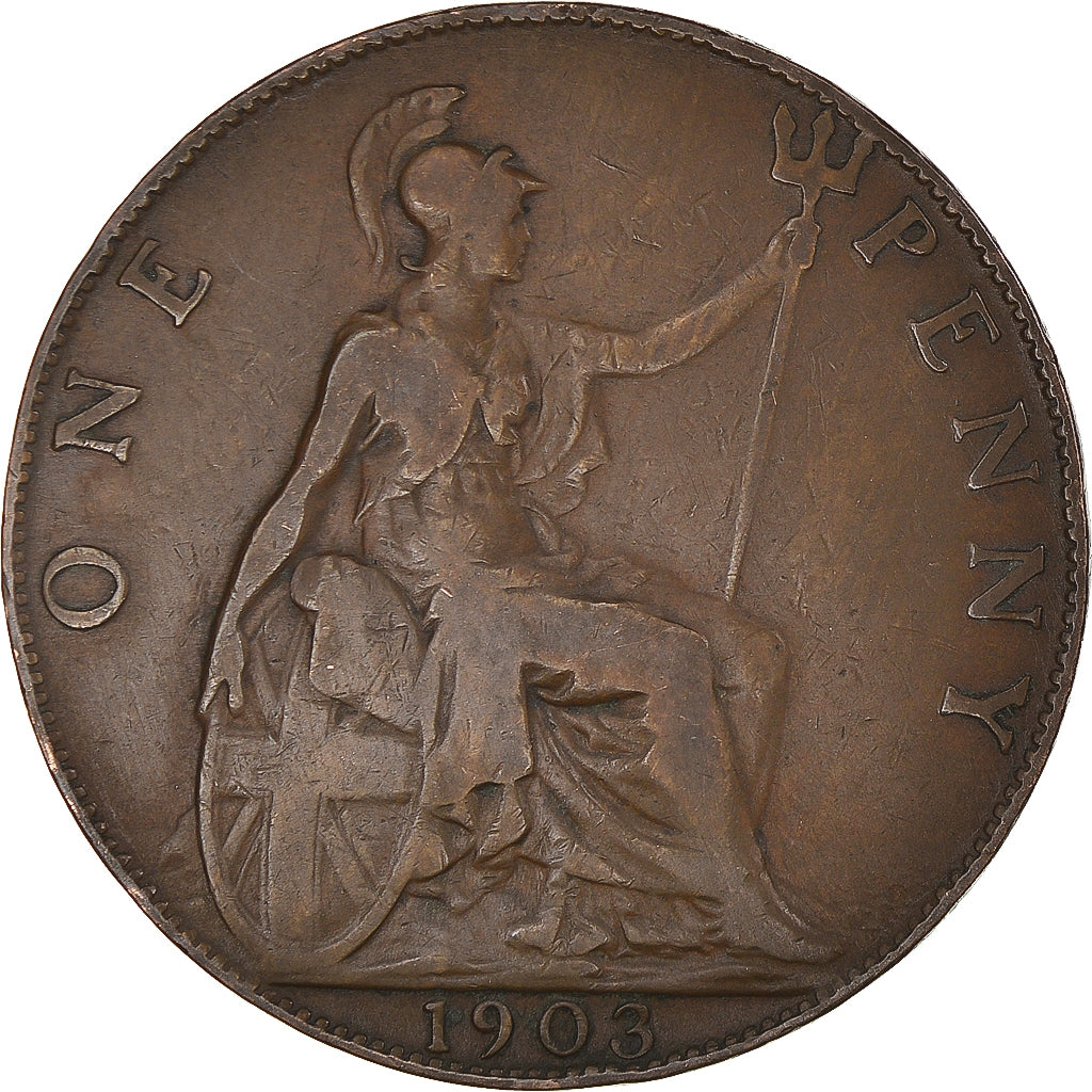 Coin, Great Britain, Edward VII, Penny, 1903, VF(30-35), Bronze, KM:794.2