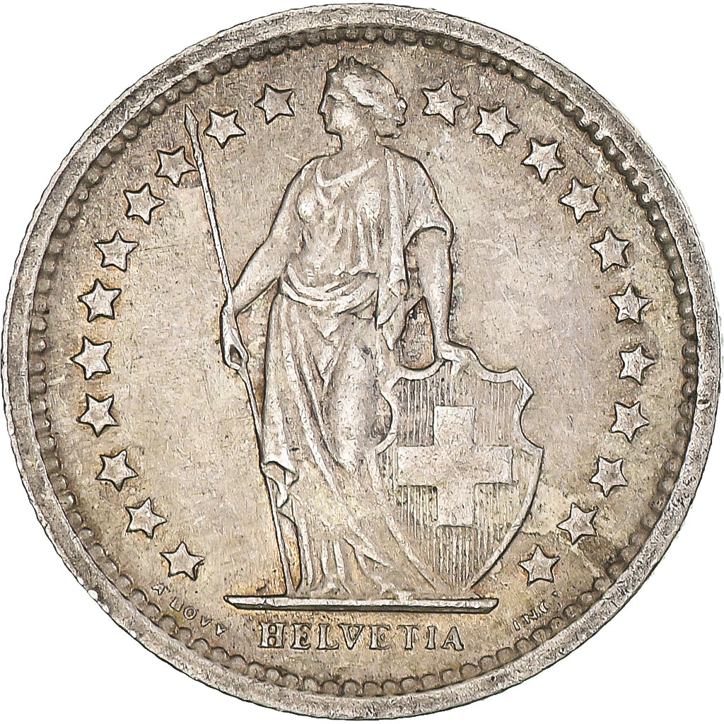 Coin, Switzerland, 1/2 Franc, 1967, Bern, EF(40-45), Silver, KM:23