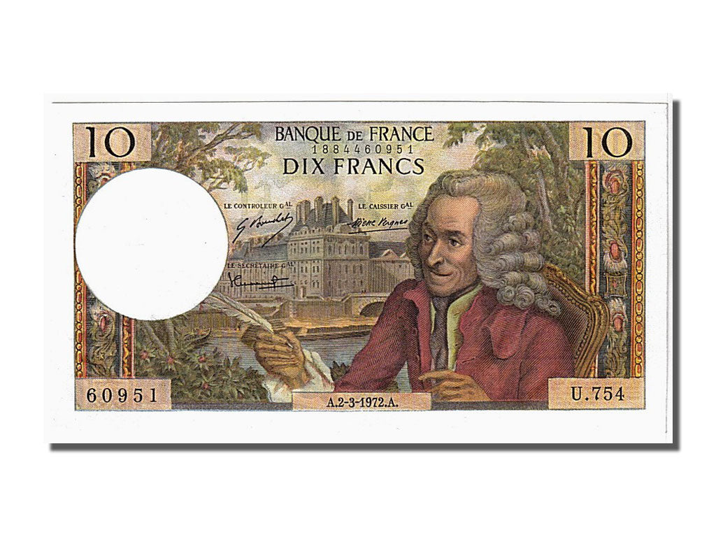 Billet, France, 10 Francs, 10 F 1963-1973 ''Voltaire'', 1972, 1972-03-02, SPL
