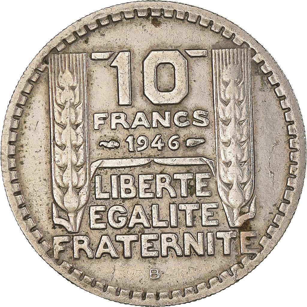 Monnaie, France, Turin, 10 Francs, 1946, Beaumont - Le Roger, Rameaux longs