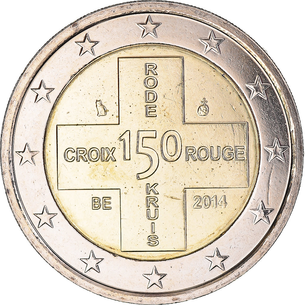 Belgium, Croix Rouge, 2 Euro, 2014, BU, AU(55-58), Bi-Metallic