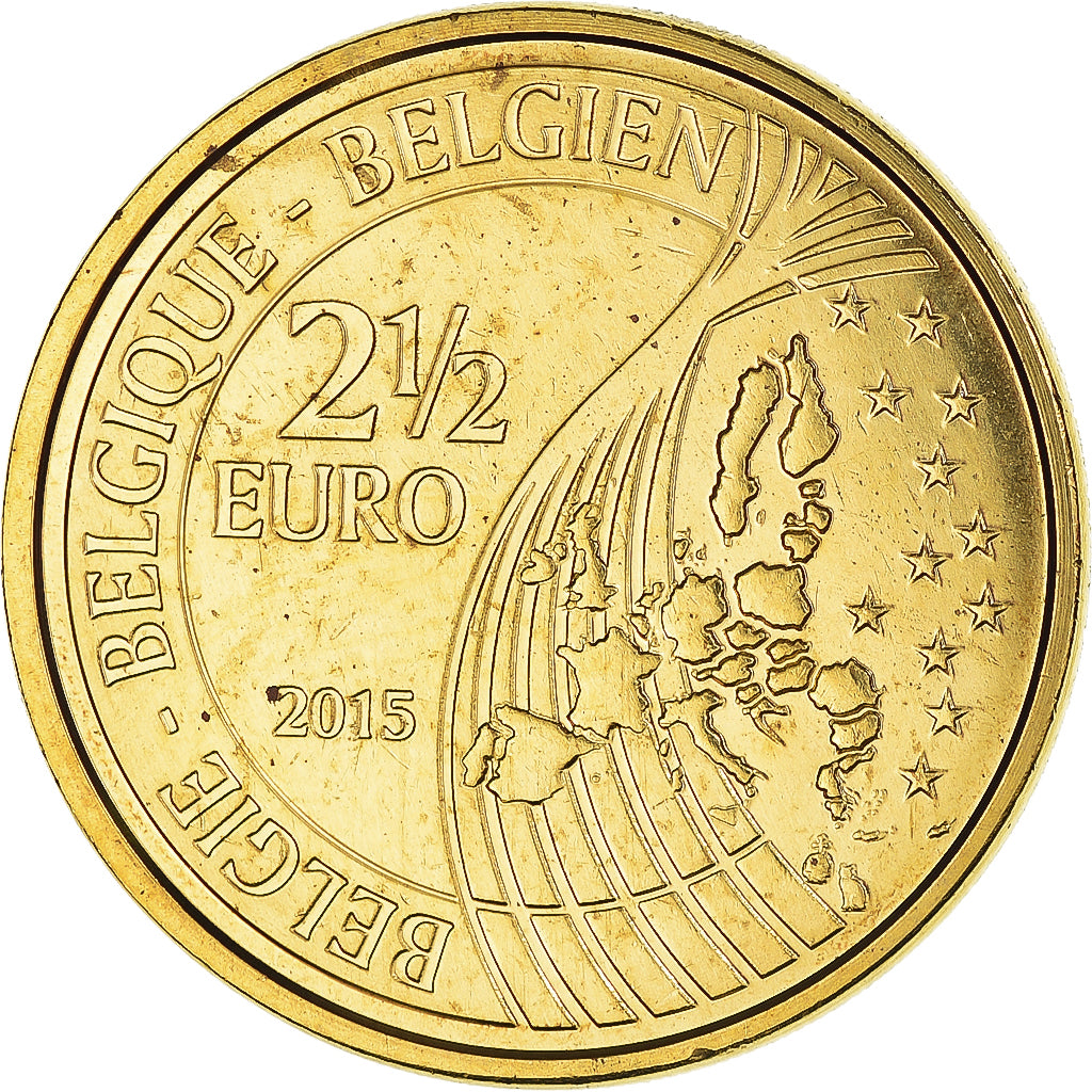 Belgium, 2-1/2 Euro, 2015, Bataille de Waterloo, AU(55-58), Brass