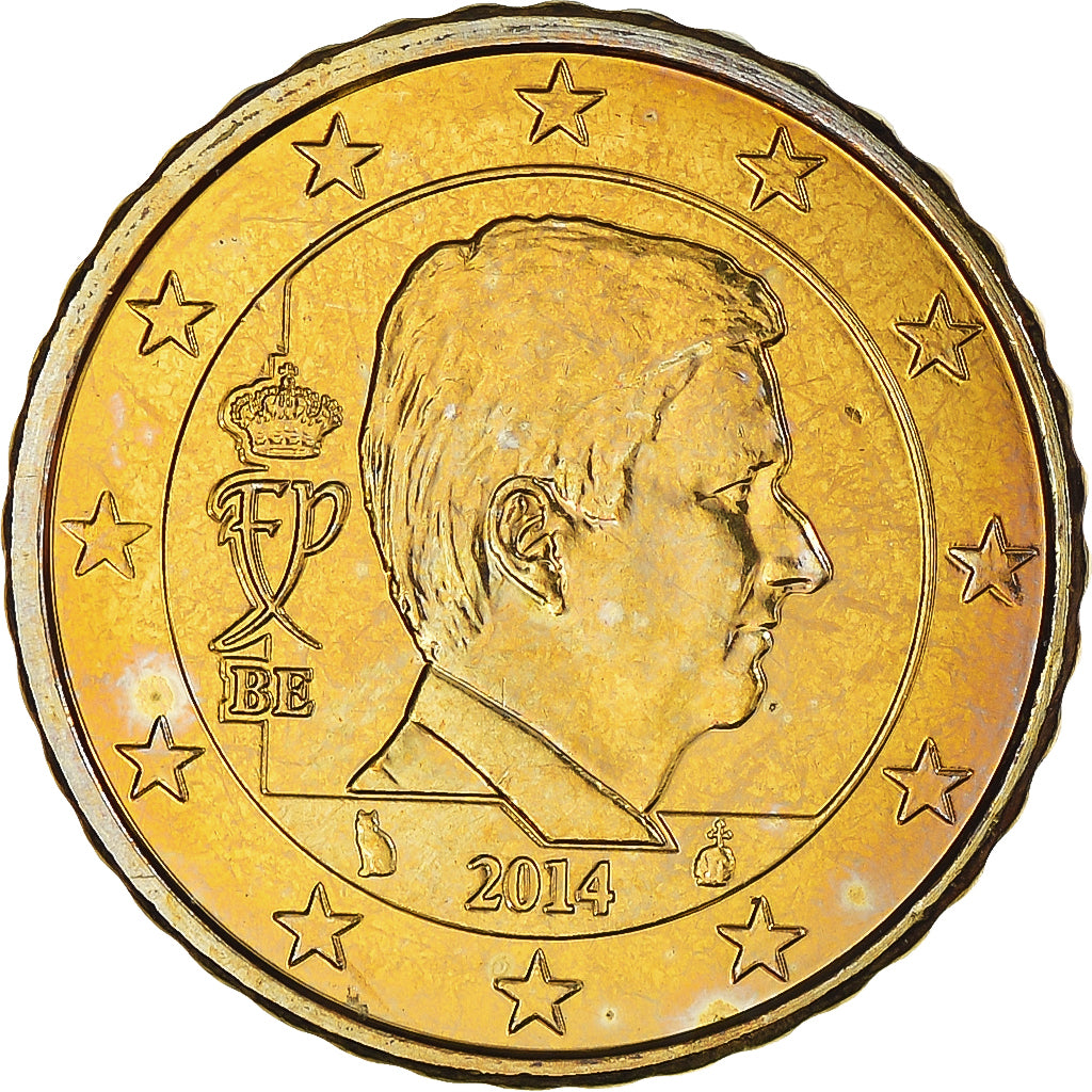 Bélgica, 10 Euro Cent, 2014, MS(60-62), Latão, KM:334