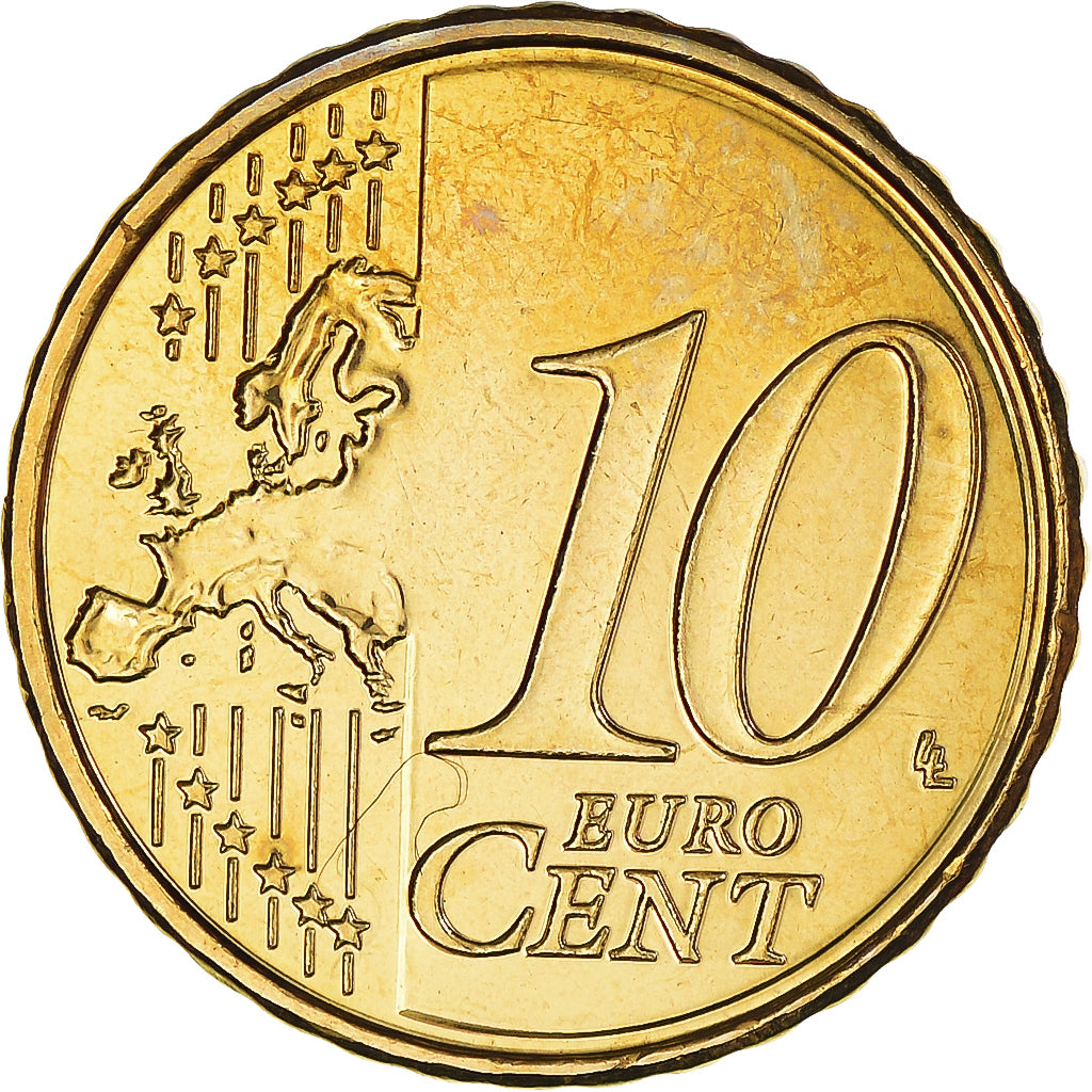 Bélgica, 10 Euro Cent, 2014, MS(60-62), Latão, KM:334
