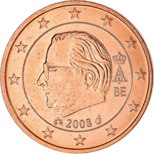 Belgium, 2 Euro Cent, 2008, MS(60-62), Copper Plated Steel, KM:275