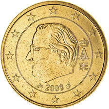Bélgica, 50 Euro Cent, 2008, Brussels, MS(60-62), Latão, KM:279