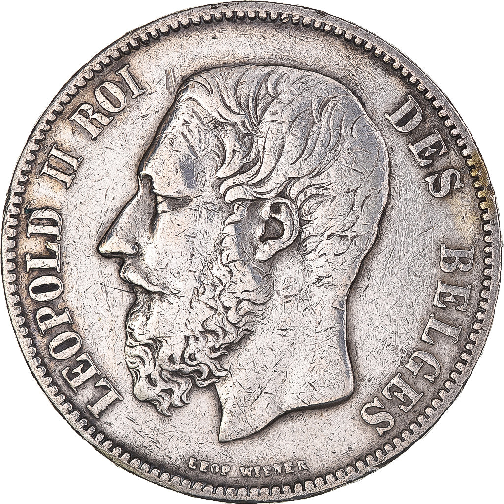 Coin, Belgium, Leopold II, 5 Francs, 5 Frank, 1873, VF(30-35), Silver, KM:24
