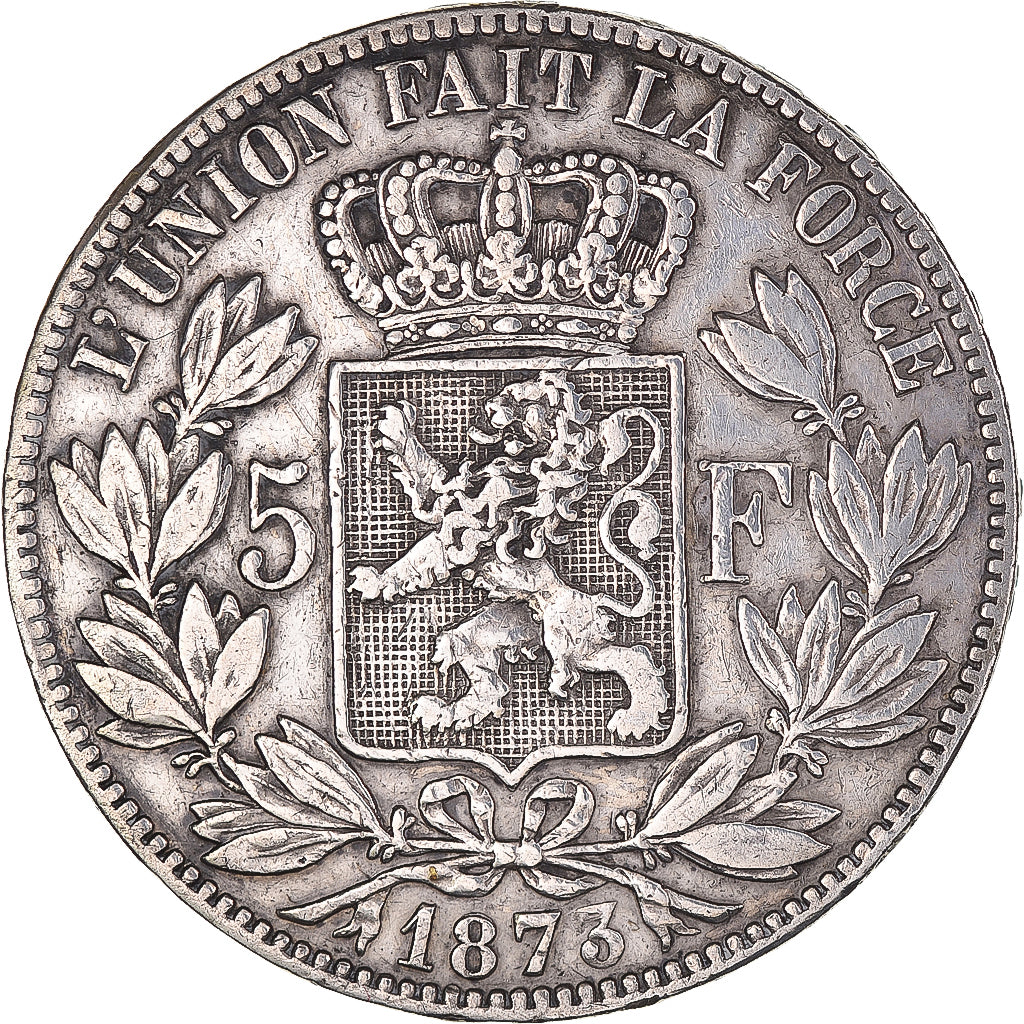 Coin, Belgium, Leopold II, 5 Francs, 5 Frank, 1873, VF(30-35), Silver, KM:24