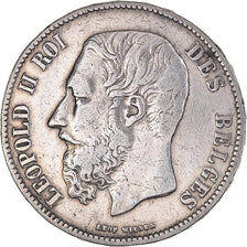 Coin, Belgium, Leopold II, 5 Francs, 5 Frank, 1871, VF(30-35), Silver, KM:24