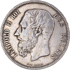 Coin, Belgium, Leopold II, 5 Francs, 5 Frank, 1869, VF(30-35), Silver, KM:24