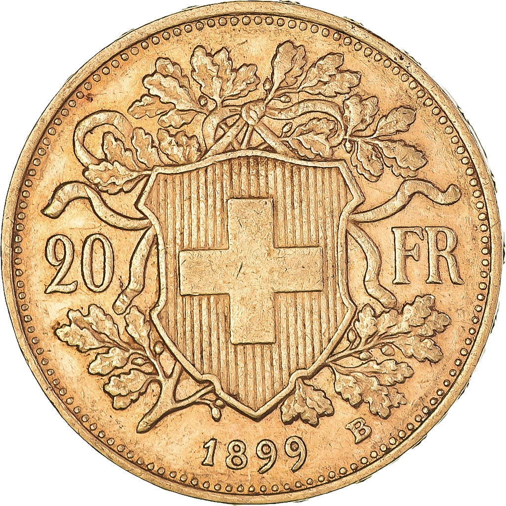 Moneda, Suiza, 20 Francs, 1899, Bern, MBC+, Oro, KM:35.1