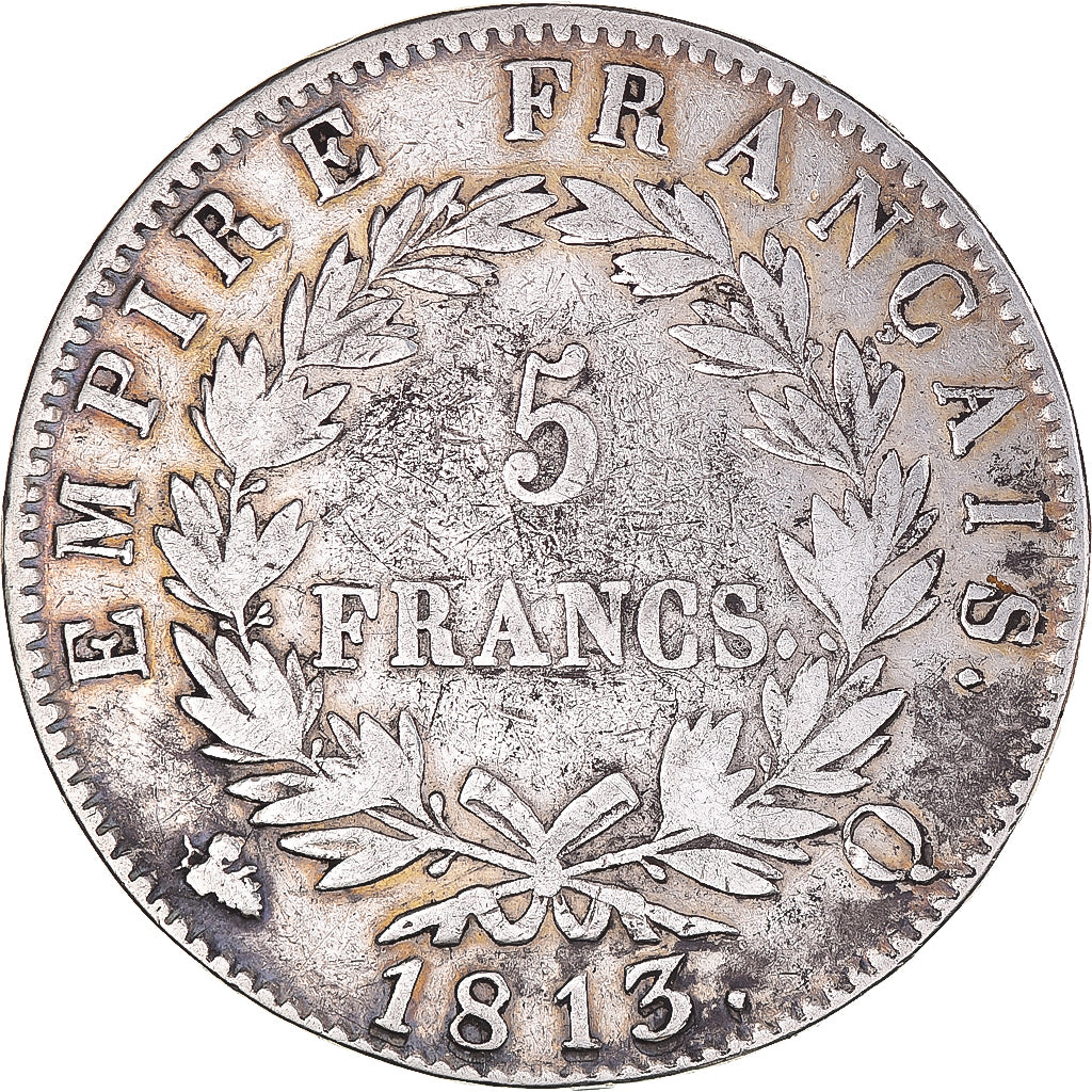Monnaie, France, Napoléon I, 5 Francs, 1813, Perpignan, TB+, Argent