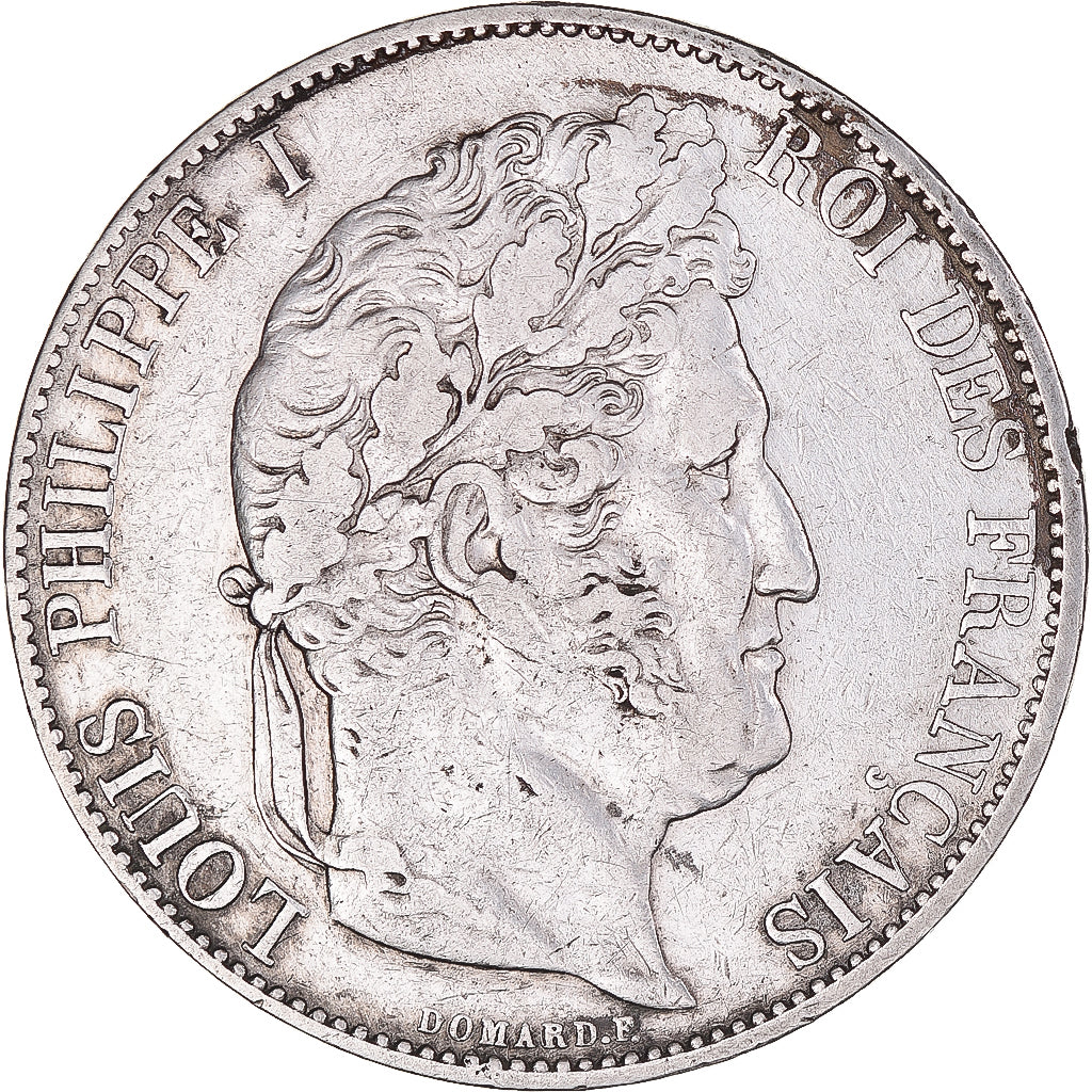 Coin, France, Louis-Philippe, 5 Francs, 1844, Lille, EF(40-45), Silver