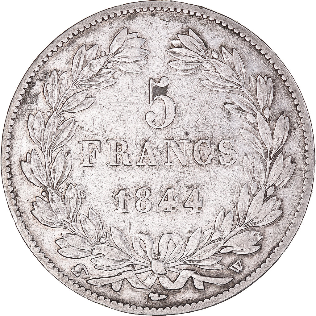 Coin, France, Louis-Philippe, 5 Francs, 1844, Lille, EF(40-45), Silver