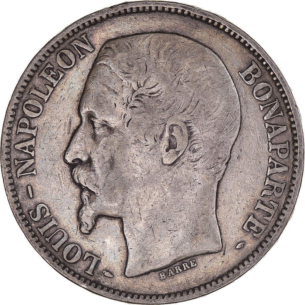 Moneta, Francia, Louis-Napoléon Bonaparte, 5 Francs, 1852, Paris, MB+, Argento