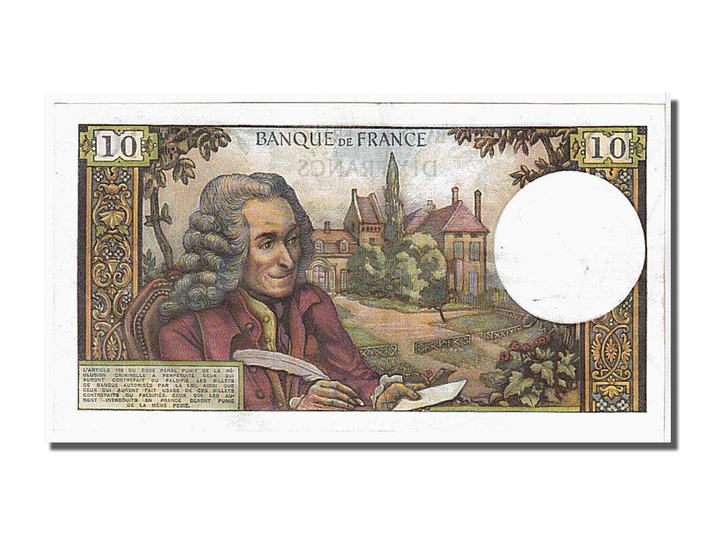 Francia, 10 Francs, 10 F 1963-1973 ''Voltaire'', 1972, KM:147d, 1972-12-07, S...