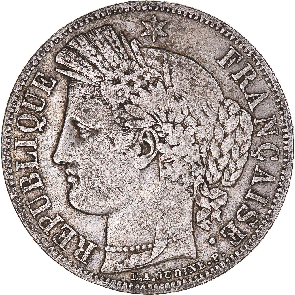 Coin, France, Cérès, 5 Francs, 1849, Paris, VF(30-35), Silver, KM:761.1