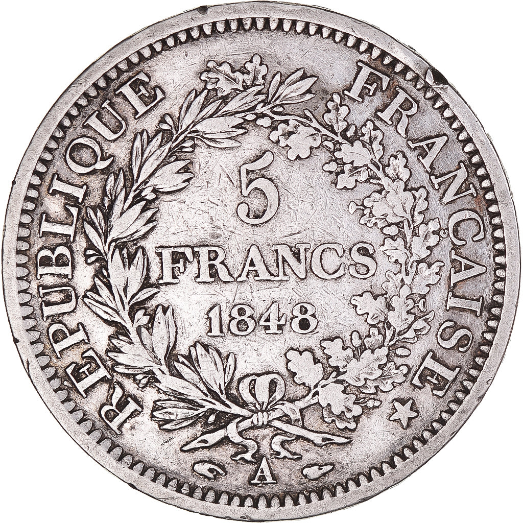 Coin, France, Hercule, 5 Francs, 1848, Paris, VF(30-35), Silver, KM:756.1