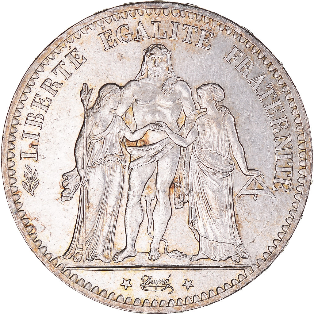 Coin, France, Hercule, 5 Francs, 1877, Paris, Rare in this quality, MS(60-62)